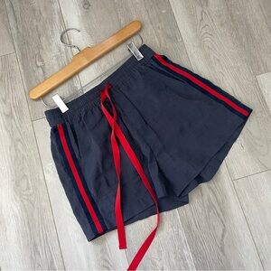 Theory Summer Shorts side stripe pull on womens Blue Red (size 2) preppy